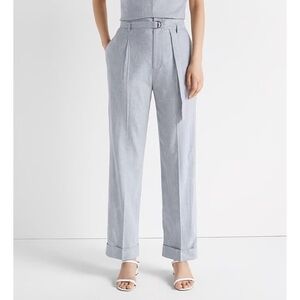 Club Monaco Striped Blue Chambray Wide Leg Pants